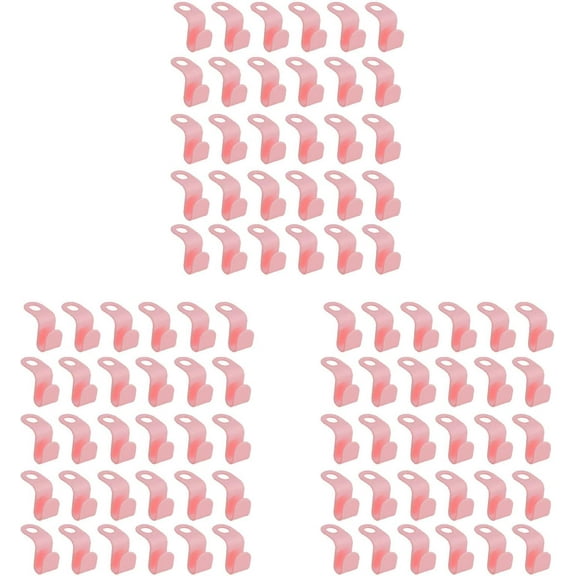 Clothes Hanger Extenders Durable Simple Installation Long Lasting Heavy-Duty Cascading Hanger Extender Hooks for Bedroom Pink 3Pcs