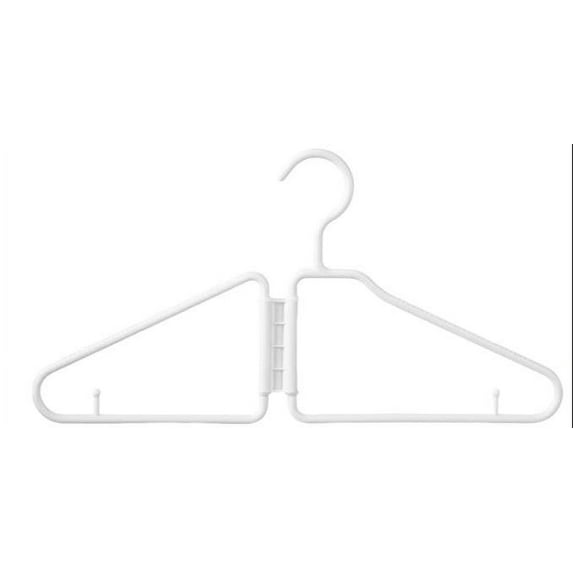 Clothes Hanger, Foldable Plastic Design for Closet Use, Compact and Space-saving Hanger, Travel Friendly and Durable Garment Storage Accessory, Ihhxbz | White