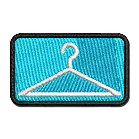 Clothes Hanger Laundry Applique Multi-Color Embroidered Iron-On Patch - 2.0 Inch Mini