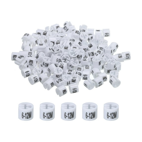 Clothes Hanger Marker (6-12M, White) Colored Hanger Sizer Garment Markers Tag, Pack of 150