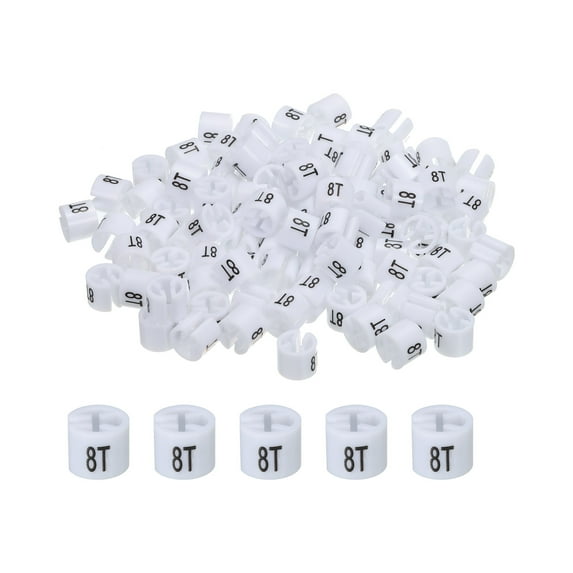 Clothes Hanger Marker (8T, White) Colored Hanger Sizer Garment Markers Tag, Pack of 100