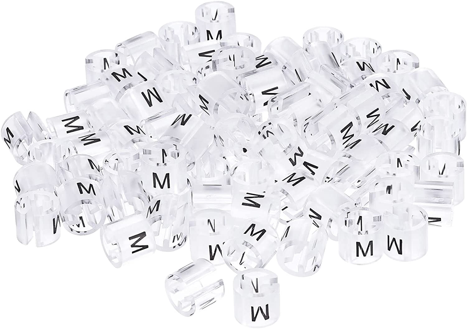 PATIKIL 100 Pack S Size Clothes Hanger Markers - Plastic Color Coding Labels For Garment Hangers, 13x9mm