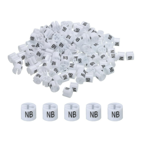 Clothes Hanger Marker (NB, White) Colored Hanger Sizer Garment Markers Tag, Pack of 150