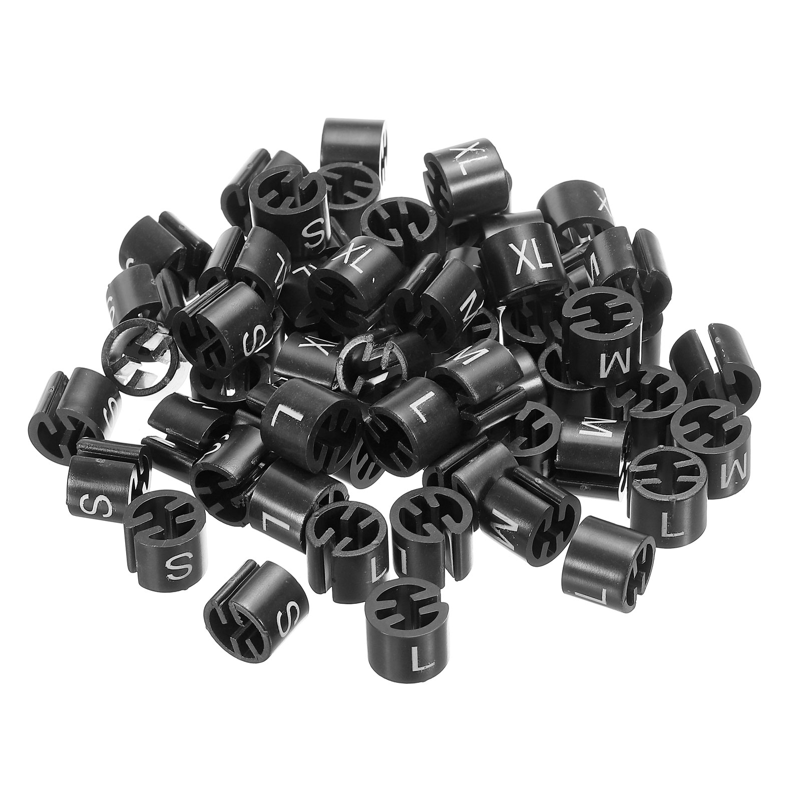 PATIKIL Plastic Clothes Hanger Markers (XL Size) - Pack Of 100, Black Color Coding Tags For Retail