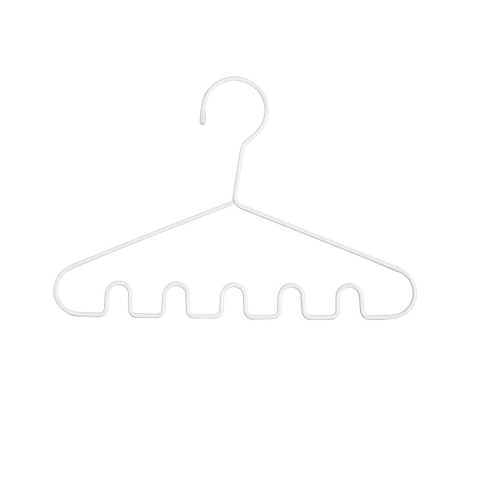 Clothes Hanger Nonslip Multigrid Iron Multiport Support Hangers Clothes Rack for Hotel White