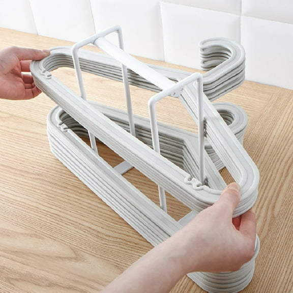 Clothes Hanger Organizer Storage Rack | Portable Plastic Hanger Holder with Handle | Space-Saving Design for Closet & Travel | 16.8x12.7x24.5cm