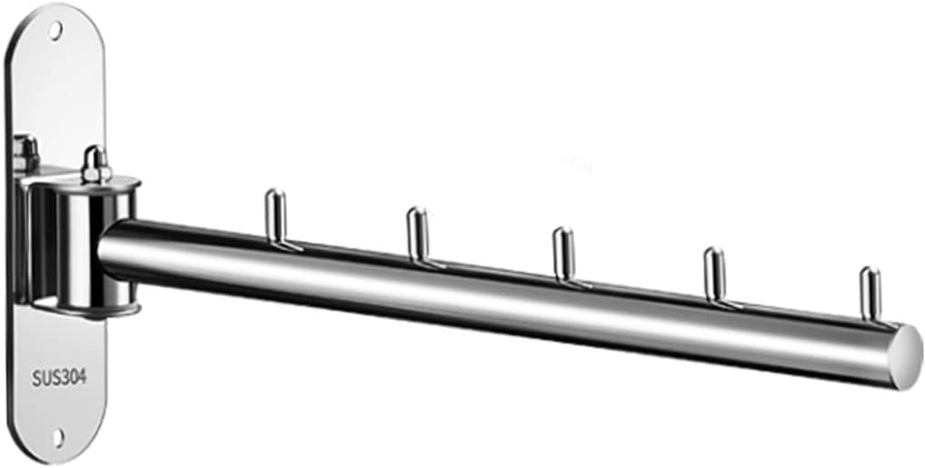 Swing Arm Clothes Hanger Space Saving Stainless Steel Wall Mounted Drying Rack Foldable Rod for Laundry Room Silver Walmart