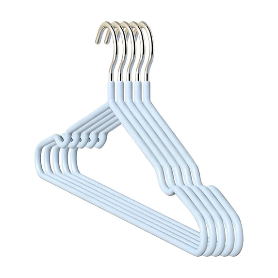 Clothes Hanger Set, Heavy Duty Non Slip Hangers with Manganese Steel Core, Space Saving Metal Hangers for Shirts, Coats, Trousers, and Dresses, 5 Pcs