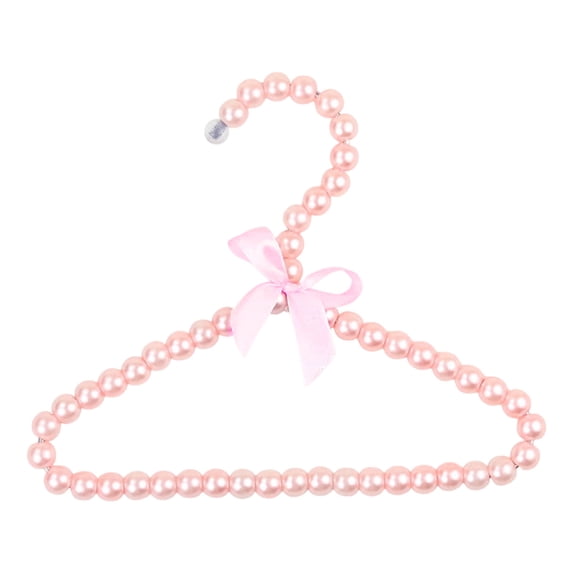 Clothes Hanger With Bow, Decorative Pearl Rack For Home Wardrobe, Elegant Clothing Organizer (Pink)
