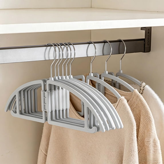 Clothes Hangers, Foldable Travel Hanger, Folding Design with Balanced Home Storage and Simple Sorting for Travel, Hotels, Closets and Portable Garment Organization, Gray