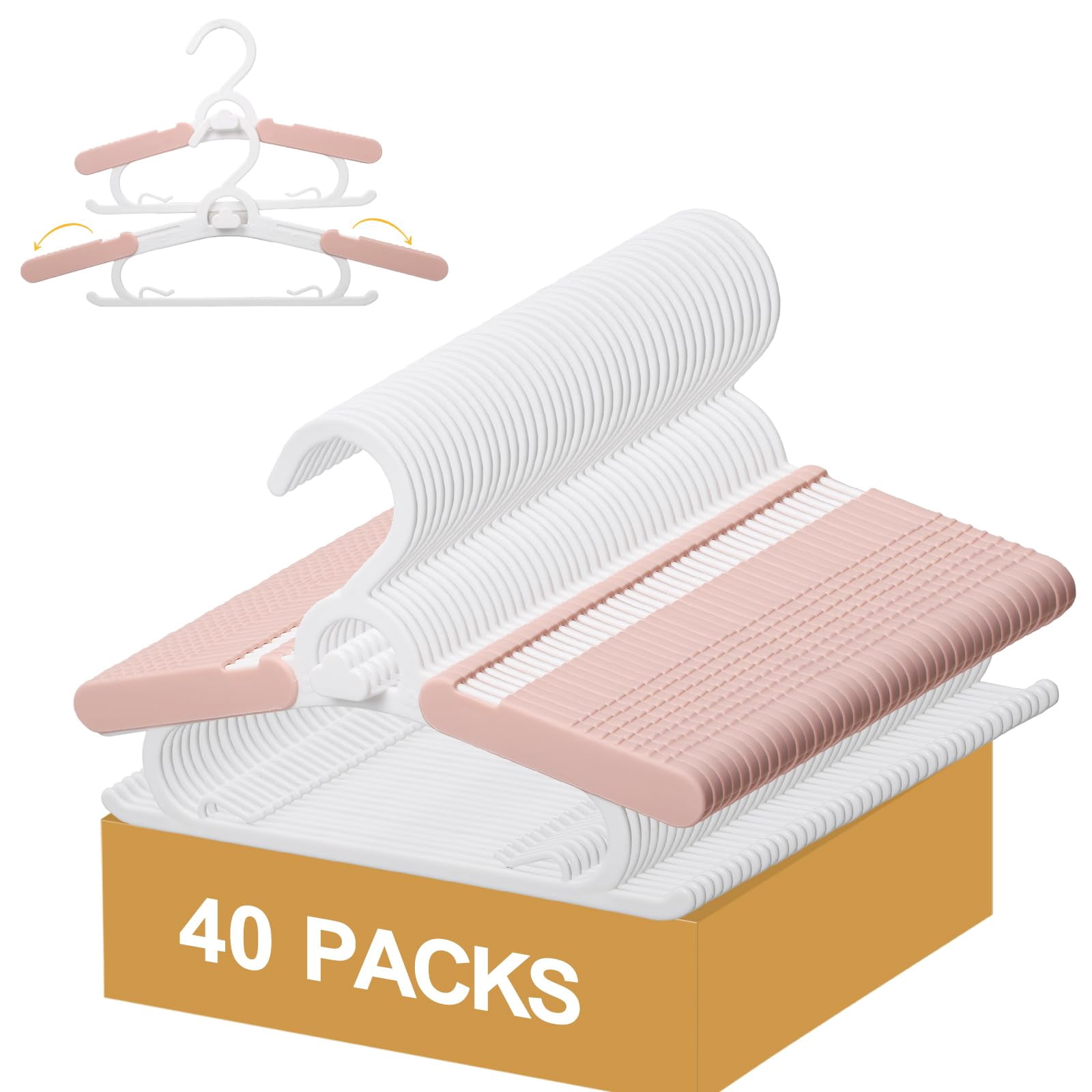 Clothes Hangers Pink 11-15" 40 Pack Closet Organization for Children