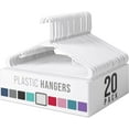 thumbnail image 1 of Clothes Hangers Plastic 20 Pack - White Plastic Hangers - Makes The Perfect Coat Hanger and General Space Saving Clothes Hangers for Closet - Percheros Ganchos para Colgar Ropa Hangars, 1 of 6