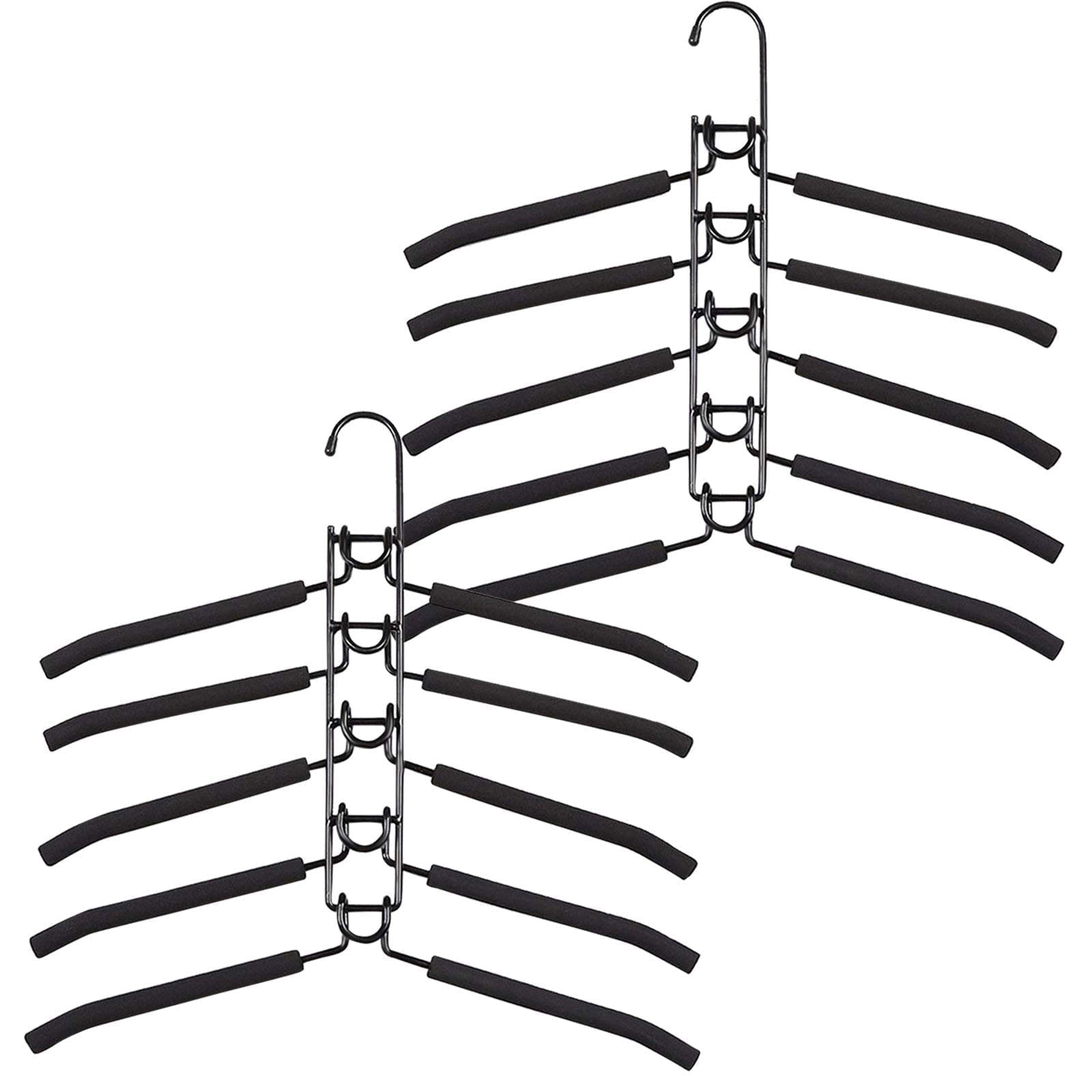Beiled 2-pack 5-in-1 Space Saving Clothes Hangers, Non-Slip Foam Padded for Coat,  Suit, T-Shirt - Closet Organizer