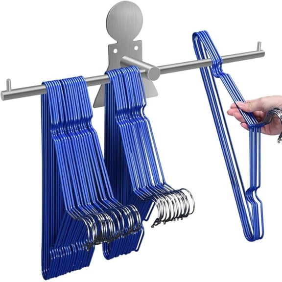 Clothes Hangers Storage Stacker Rack Holder Organizer, Wall Mounted, Adhesive or Drilling Installation, 304 Stainless Steel