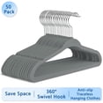 thumbnail image 1 of Kids Velvet Hangers，50 Pack Baby/Toddler Non Slip Felt Hangers，Gray, 1 of 8