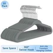 Kids Velvet Hangers，50 Pack Baby/Toddler Non Slip Felt Hangers，Gray