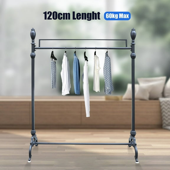 Clothes Hanging Holder Frame Display Rack Floor Stand Garment Clothes Rod Retail