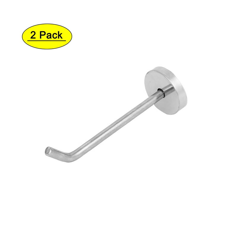 Clothes Hanging Stainless Steel Round Base Single Hanger Hooks 2Pcs