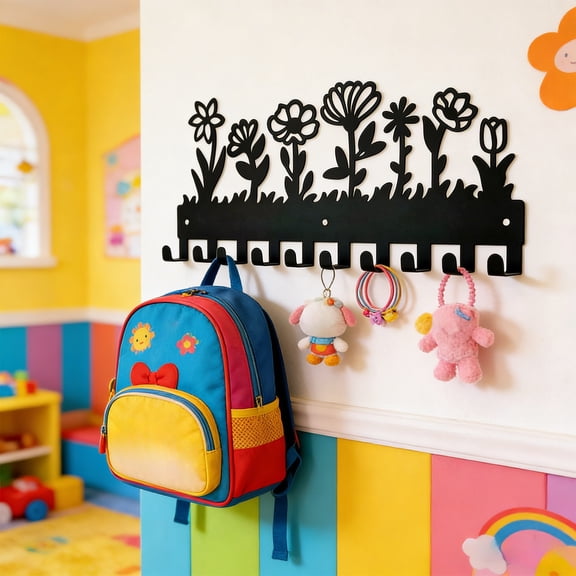 Clothes Hat Rack And Backpack Hanger Decor For Storage Living Room Hallway Office Gift Black