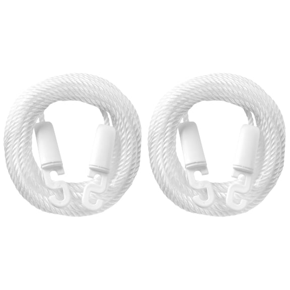 Outdoor Clothesline Set 2-Pack Non- Drying Ropes White Portable Travel Laundry Line