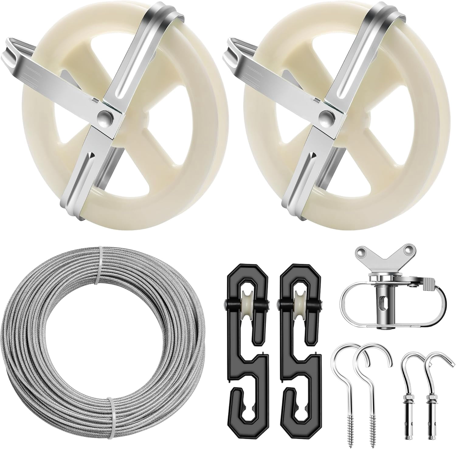 Store Line Rope Divider Clothes Line Outdoors Kit with 150.9FT Wire Rope PVC Coating 5inch ...