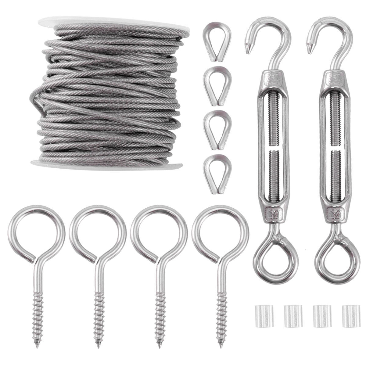 Clothes Line String Clotheslines Wire Rope Kit Ropes Sturdy Stainless