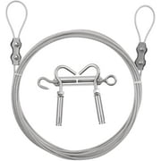 Clothes Lines for Hanging Clothes Outside - DEWEL Clothesline Heavy Duty for Wire Curtain Hanging - Windproof Anti-sag Multipurpose 20.7 ft Stainless Steel