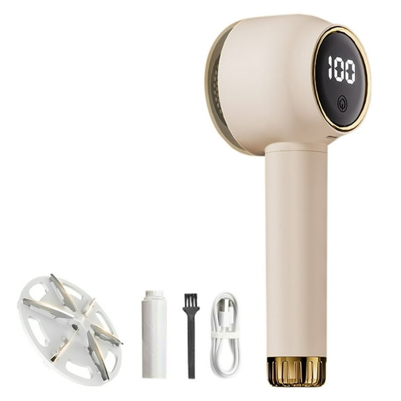 Clothes Lint Remover, 2-in-1 Design, Six-Tooth Blade, Quiet, Power Display, USB Charging, for Clothes Scarves Furniture Carpets Sofa Cushions