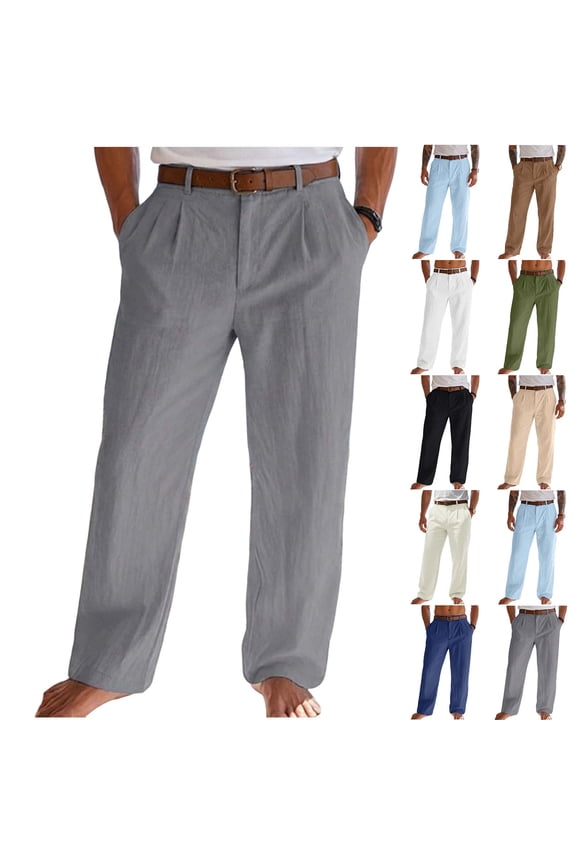 Clothes Men's Solid Color Pocket Button Bandage Elastic Waist Casual Fashionable Beach Pants Light Blue M