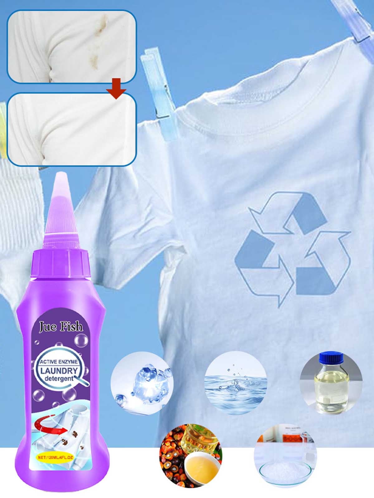 Clothes Oil Stain Remover,Active Enzyme Clothing Stain Remover, Active
