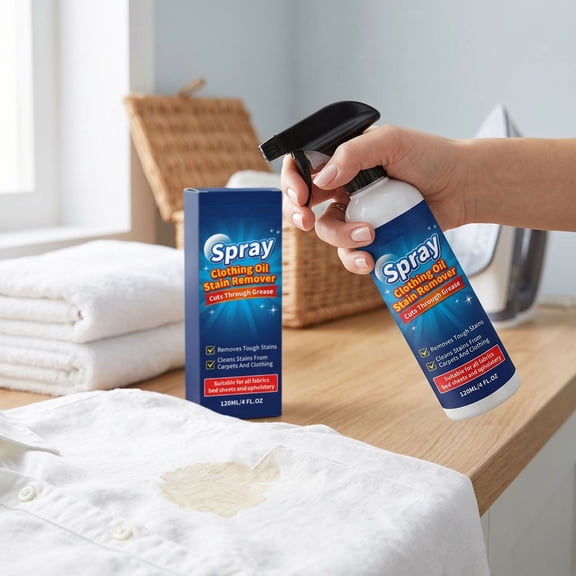Clothes Oil Stain Remover Spray Pre Wash Laundry Degreaser For Grease Yellow Spot Gentle Safe