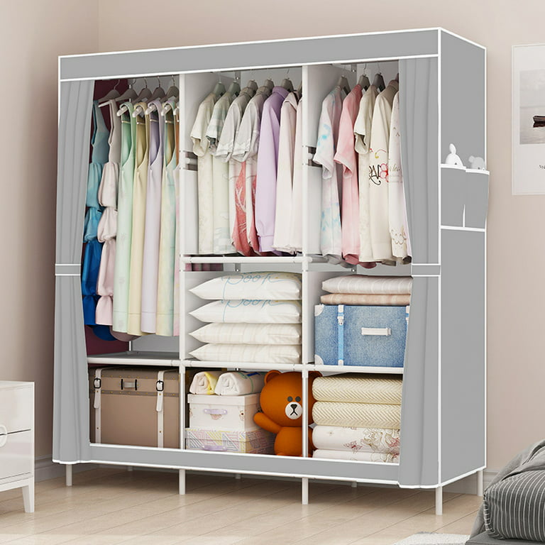 Estantes de tela para ropa  Storage closet organization, Hanging closet  shelves, Closet shelves