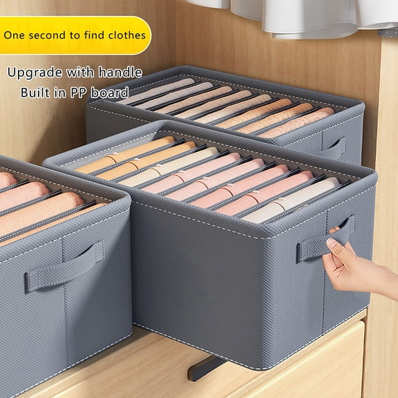 Clothes Organizer,Toy Box Storage,Board Trousers Storage Artifact Sweater Shirt Storage Box Thickened Compartment Storage Box Dormitory Storage(Gray)