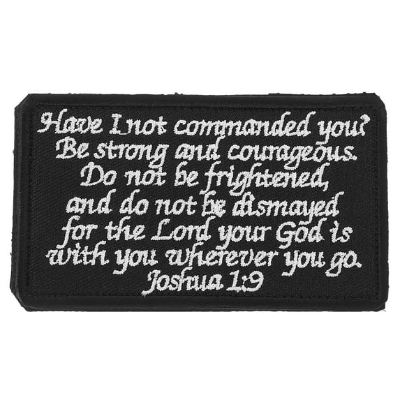 OUNONA Adhesive Black Bible Saying Patch for Clothes Bags and Hats Decoration