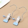 thumbnail image 1 of Clothes Pins, 2 Pack Hanger Hooks, Stainless Steel Laundry Clips, Travel Hangers, Towel Clips, Legging Organizer for Closet Hanging, Space Saving Hanger Clips for Pants, Jeans, Hats, Boot, 1 of 6