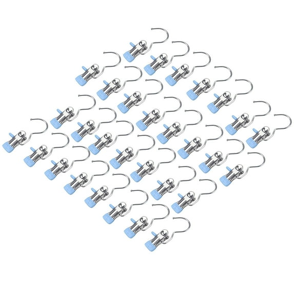 Clothes Pins 30-Pack Laundry Hook Hangers Clothes Hanger Clips for Closet Organizer Socks Towels Clips Heavy Duty Clothespins Bulk Clothes Hanger Clips for Wardrobe Travel Pants Socks Handbag (30)