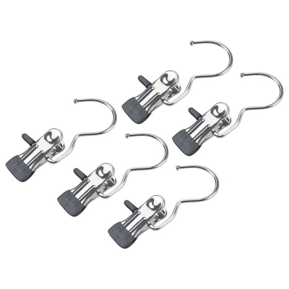 Clothes Pins 5-Pack Laundry Hook Hangers Clothes Hanger Clips for Closet Organizer Socks Towels Clips Heavy Duty Clothespins Bulk Clothes Hanger Clips for Wardrobe Travel Pants Socks Handbag (5)