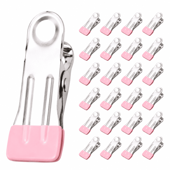 Clothes Pins Heavy Duty, 25 Pack 2.16-Inch Stainless Steel Clothespins with Rubber, Metal Laundry, Photo, Food Bag and Chip Clips for Clothesline