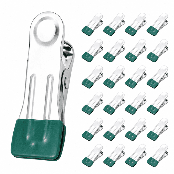 Clothes Pins Heavy Duty, 25 Pack 2.16-Inch Stainless Steel Clothespins with Rubber, Metal Laundry, Photo, Food Bag and Chip Clips for Clothesline