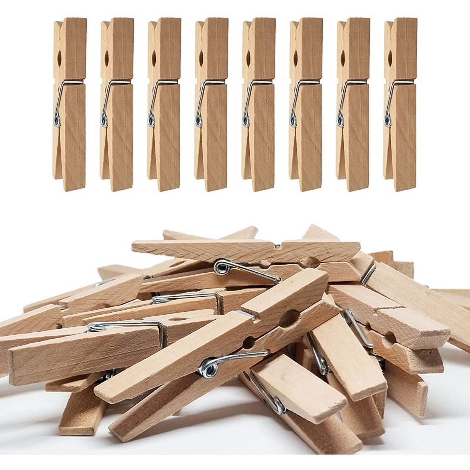 Clothes Pins Heavy Duty Outdoor with Spring, Wooden Clothespins