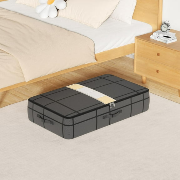 Clothes Quilt Storage Box for Closet - Large Capacity Organizing Storage Moving Packing Luggage Bag for Sweaters Blankets Comforters Travel - Nonwoven Fabric Undercounter Container with Zipper