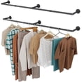 Clothes Rack, 65.7" Industrial Pipe Clothing Rack 2 Pack for Clothes
