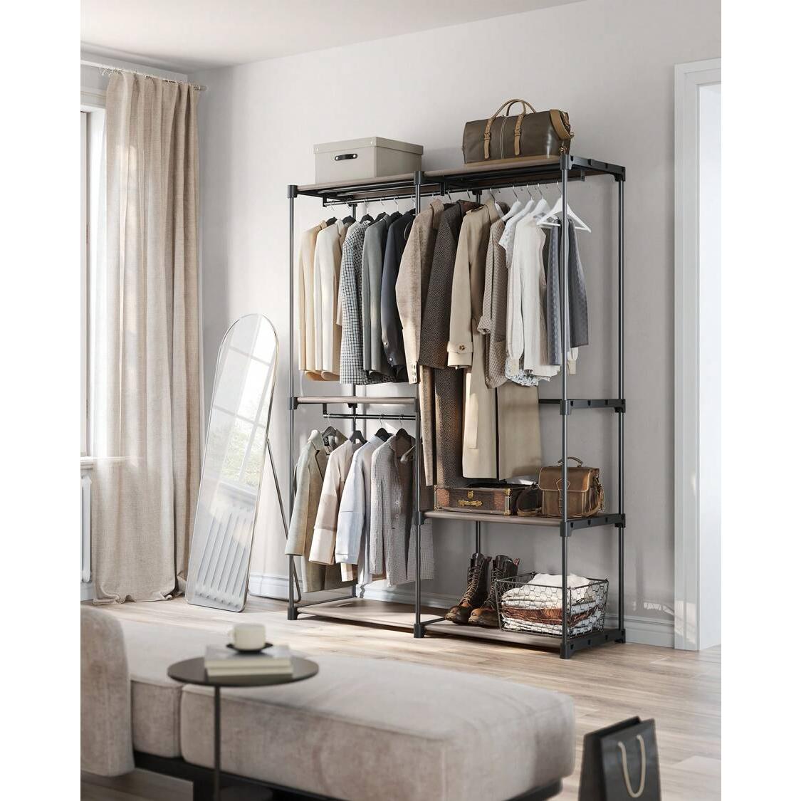 Clothes Rack, Closet Rack For Hanging Clothes, Clothes Wardrobe With 3 ...