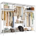 thumbnail image 1 of Clothes Rack, Clothing Rack 795 LBS Clothing Racks for Hanging Clothes, Heavy Duty Clothes Rack for Bedroom, Metal Garment Rack with Wire Shelves, Freestanding Portable Closet Rack, White, 1 of 7