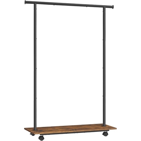 Clothes Rack Clothing Rack for Hanging Clothes, 38.8 Inches Metal Garment Rack Loads up to 110 lb for Bedroom Rustic Brown and Ink Black