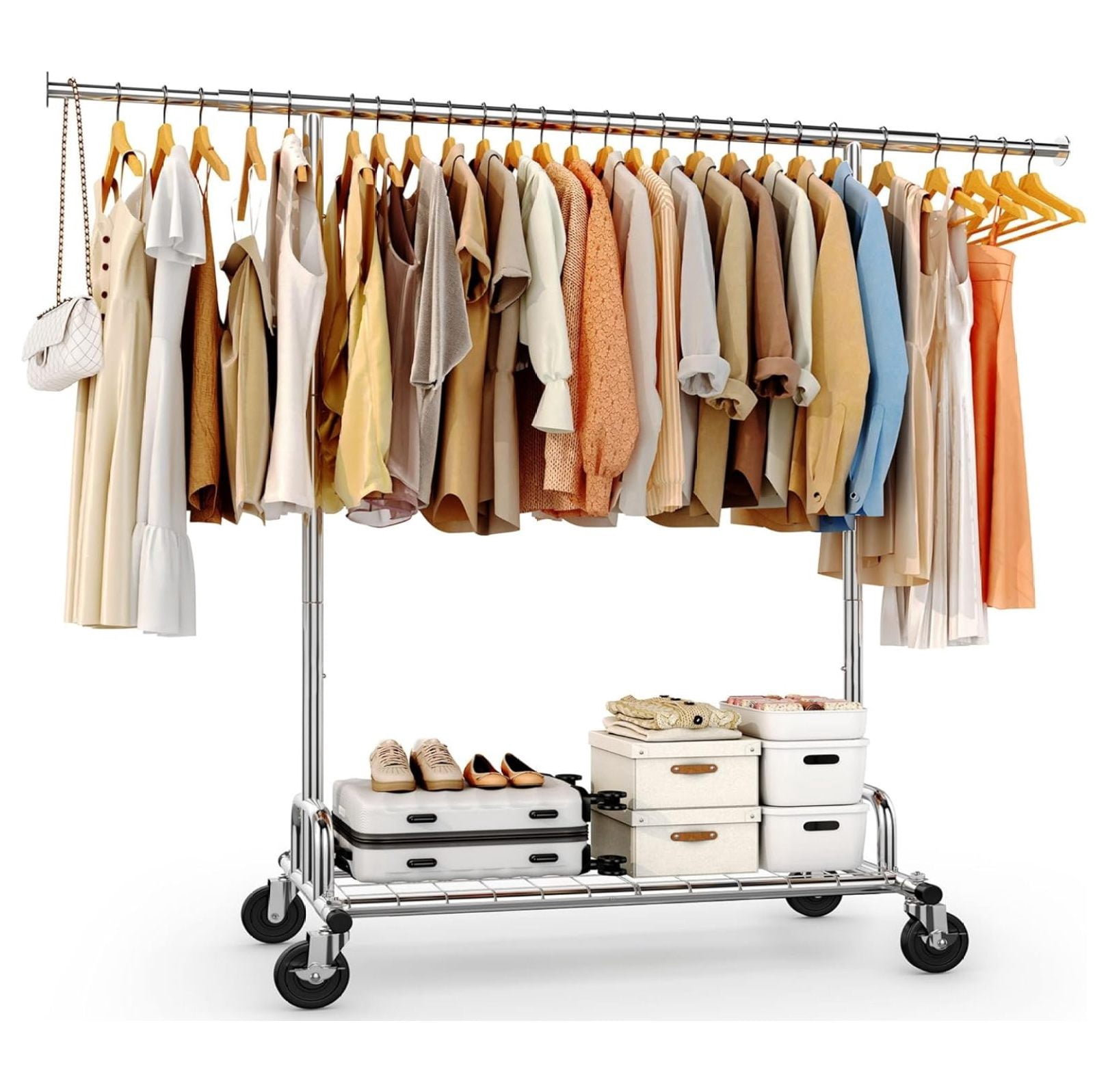 Clothes Rack, Clothing Racks for Hanging Clothes Heavy Duty Garment ...