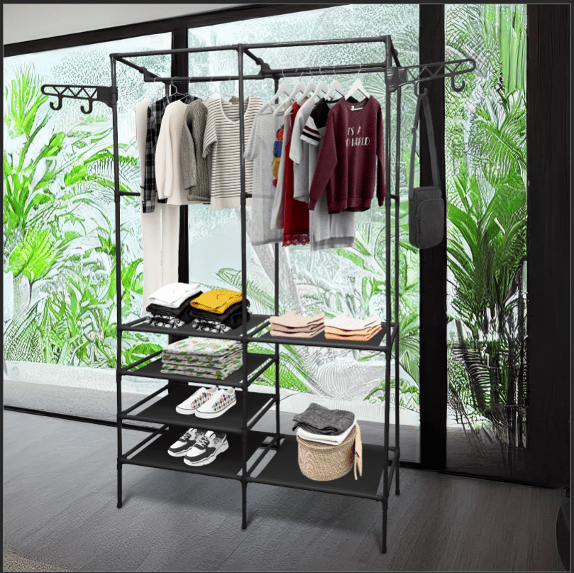 Clothes Rack, Clothing Rack, Wardrobe Garment Rack, Freestanding Closet
