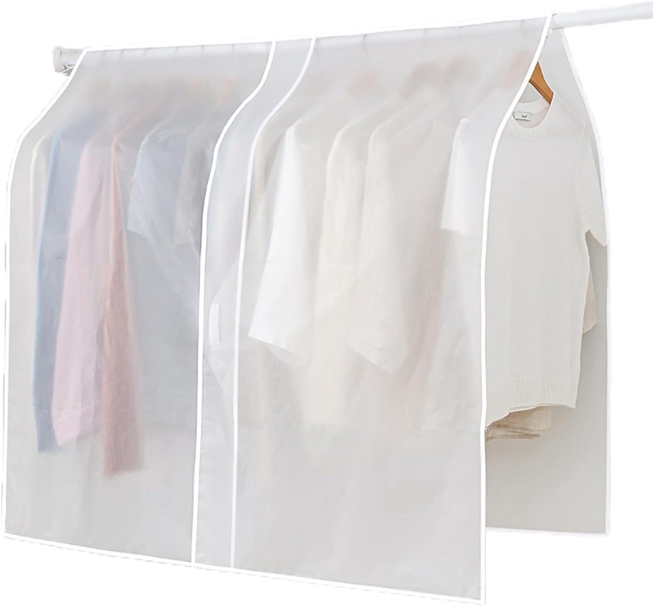 Clothes Rack Covers DustProof Frosted Rolling Clothing Rack Dust Cover ...