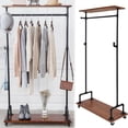 thumbnail image 1 of Clothes Rack Garment Rack With Wheels Freestanding Clothes Display Stand Store Clothes Rack Freestanding Garment Display Stand Store Clothes Organizer w/Wheels Clothing Garment Rack Display Stand, 1 of 12