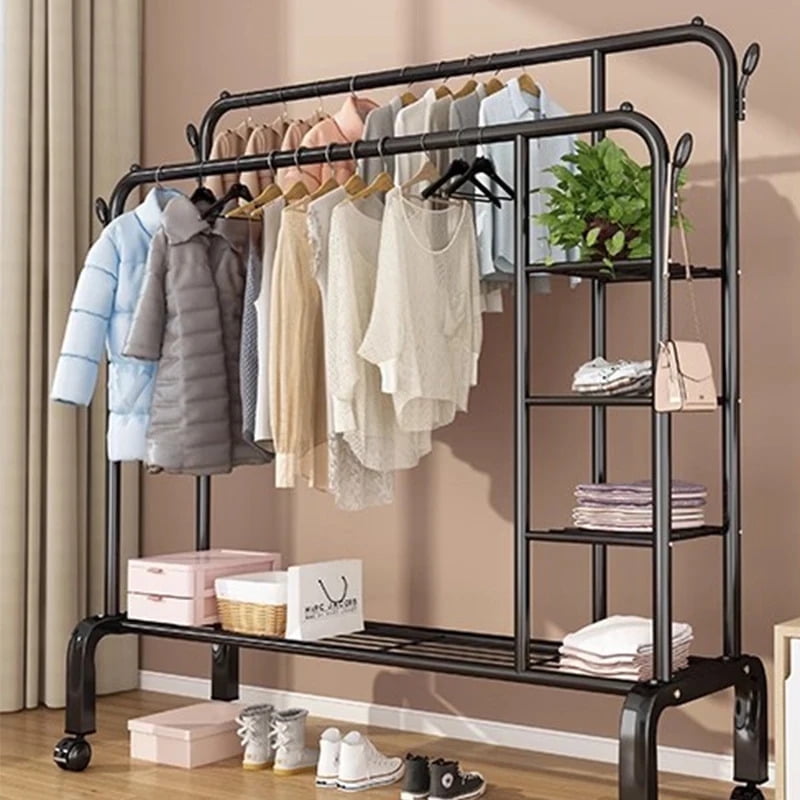 Clothes Rack Garment Rack with Shelves, Portable Clothing Rack with ...